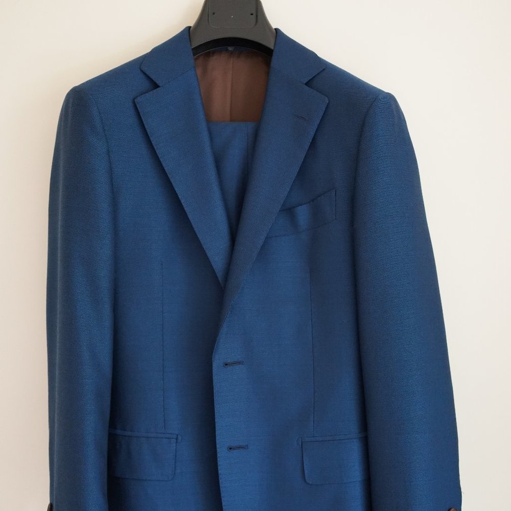 Suitsupply Lazio Midblue Birdseye Wool Suit | 36R - Picture 2 of 6